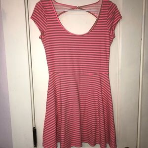 Pink dress with stripes